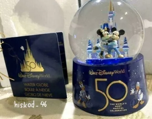 Mickey & Minnie Castle Snow Globe Walt Disney World 50th Anniversary LTD. 2021