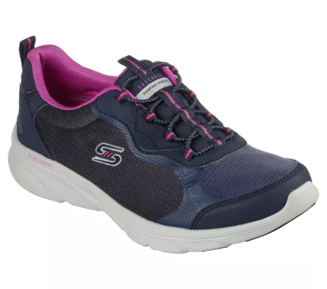 Skechers Shoes Navy Comfort Memory Foam Women Slip On Sport Casual bungee 104336
