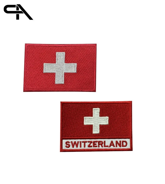 Patch Drapeau Suisse Brodé 9x6cm – À Coudre Ou Repasser Sur Vêtements
