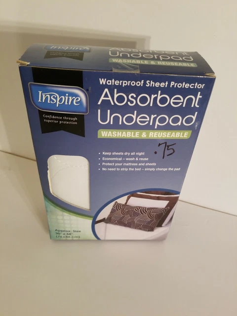Hoja protectora impermeable Inspire almohadilla inferior absorbente, 30"" x 34"" envío rápido gratuito