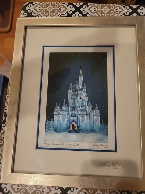 Disney Magic Kingdom Park - Ice Castle DOUBLE Signed Larry Dotson 2019 Framed