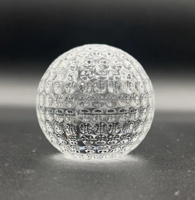 Waterford Crystal Clear Glass Art Golf Ball Paperweight Decor Ireland.*Pre-Owned