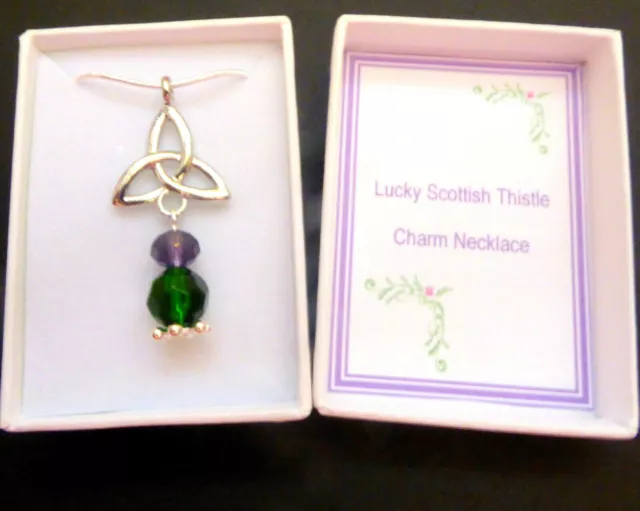 Thank You Gift Scottish Thistle Celtic Necklace Christmas Birthday Teacher