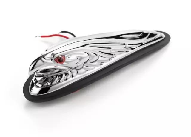 Chrome Eagle Head Fender Light Mud Guard Mascot 12cm Highway Hawk 68-4021