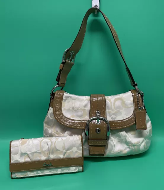 Coach 14562 Gold and Tan Poppy Shoulder Bag