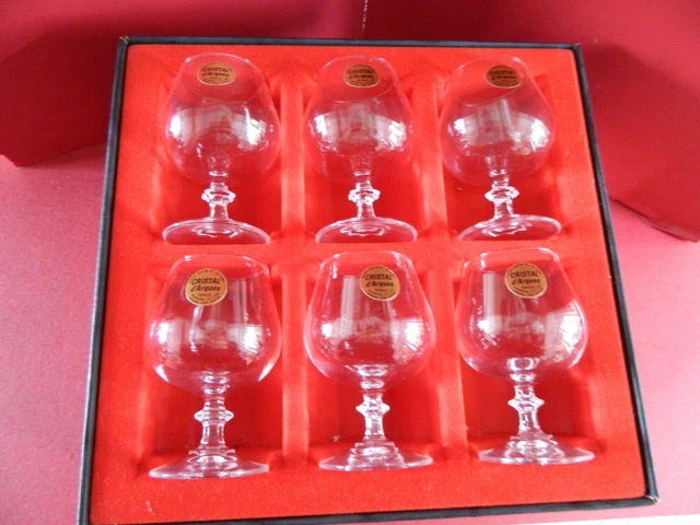 6 Verres A Cognac En Cristal D Arques
