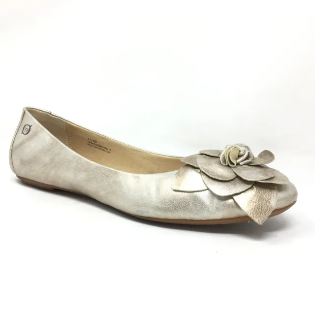 Born Precious Ballet Flats Shoes Womens Size 11 US 43 EU Gold Leather Floral