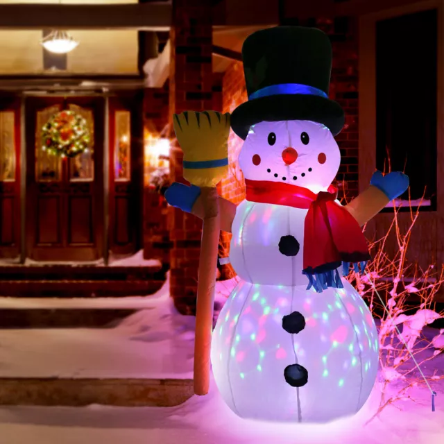 5 Fuß aufblasbar Weihnachten Schneemann Weihnachtsmann mit LED Licht Aufblasen Gartendekor