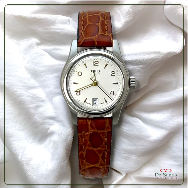 Orologio da polso Oris Autentico vintage con datario cinturino pelle coccodrillo