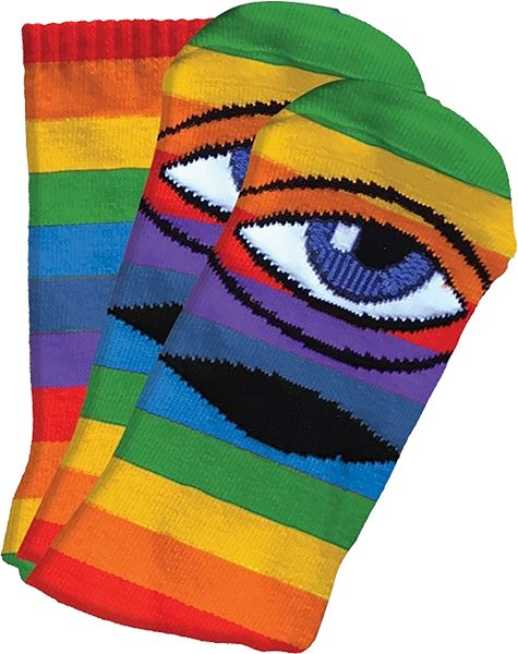 TOY MACHINE SECT EYE CREW SOCKS RAINBOW 1 pair