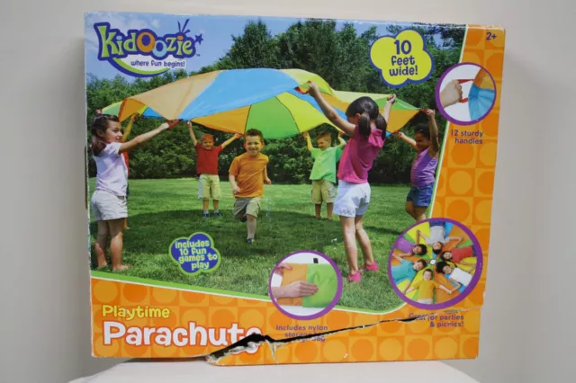Kidoozie Playchute 10' Diameter Nylon Parachute Play Tents Sturdy 12 Handles