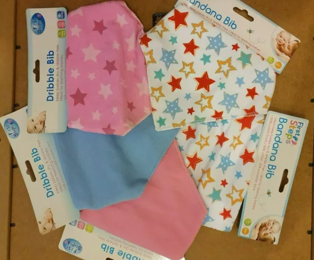 2pcs BABY BANDANA BIBS DRIBBLE DRY TODDLER 100% COTTON  BOYS GIRLS NEWBORN