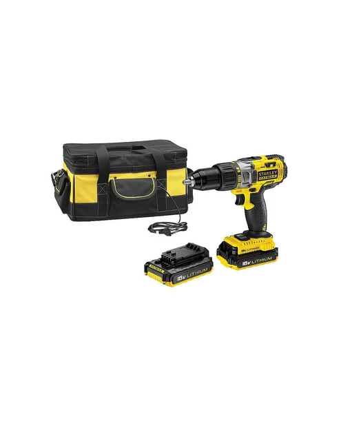 Perceuse à Percussion 18V + 2 Batteries 2Ah + Sac Avec Chargeur Double STANLEY