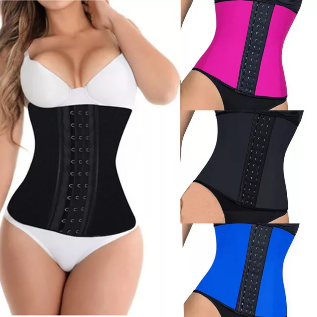 UK Women 100% Latex Underbust Body Shaper Waist Cincher Corset Training Trainer