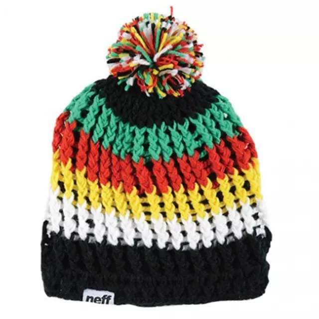 Nuovo con Etichetta Unisex Neff Womp Berretto Nero/Giallo/Verde Limited