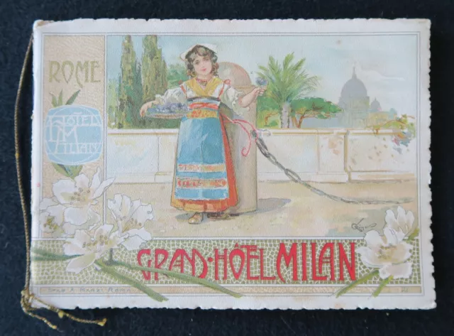 Brochure dépliant touristique 1905 ROME GRAND HOTEL MILAN Deluitto tourism