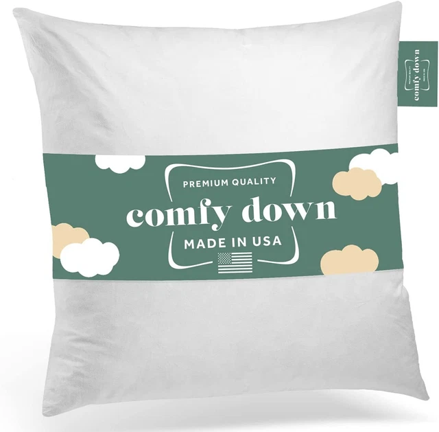 18X18 Decorativo Copriletto Cuscino Inserto, Down E Piume Riempire, 100% Cotone
