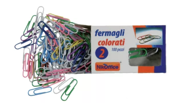 Fermagli Graffette Colorate Plastificate N.4 Cf.100 Pz.