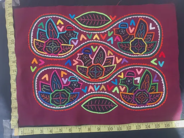 Panama Kuna Mola Folk Art Reverse Applique Embroidery Quilted 1908