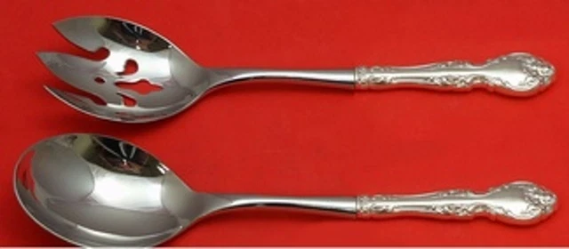 MELROSE BY GORHAM Sterling Silver Salad Serving Set 2pc Pierced