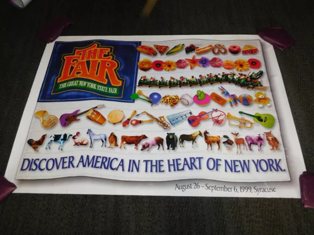 Vintage 1999 New York State Fair Syracuse Poster 38" X 27" Vintage 1999 New York State Fair Syracuse Poster 38" X 27"