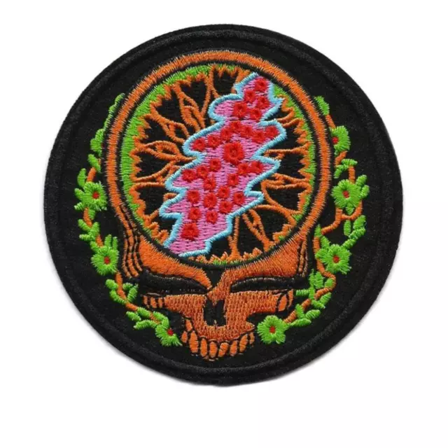 GRATEFUL DEAD IRON ON PATCH 3.5" Steal Your Face Skull Embroidered Applique NEW