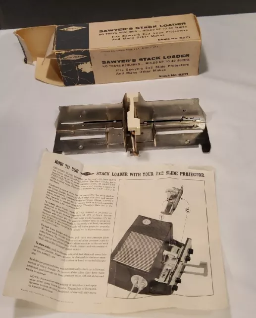 Vintage Sawyer's Stack Loader 6271 for 2 x 2 Slide Projectors Holds 40 slides