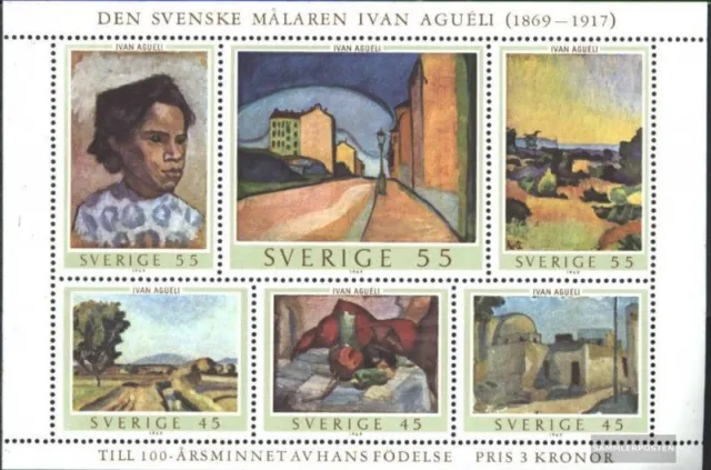 Schweden Block1 (kompl.Ausg.) postfrisch 1969 Ivan Aguéli