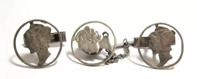 Genuine Mercury Dime Cufflinks And Tie Tack Repurposed 10.2 Grams