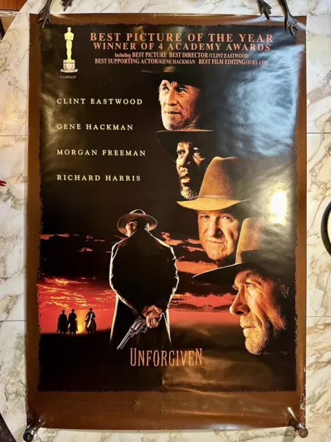 MOVIE POSTER ~ Unforgiven 1992 27x40" Clint Eastwood Gene Hackman Morgan Freeman