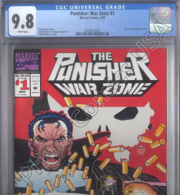 PRIMO:  PUNISHER WAR ZONE #1 Romita Jr. 1992 Marvel comics CGC 9.8 NM/MT