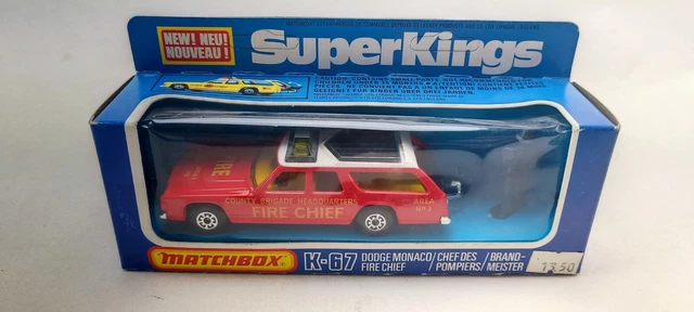 Jouet Matchbox Superkings K68 - Dodge Monaco Avec Remorque, Modèle Rare En Occasion