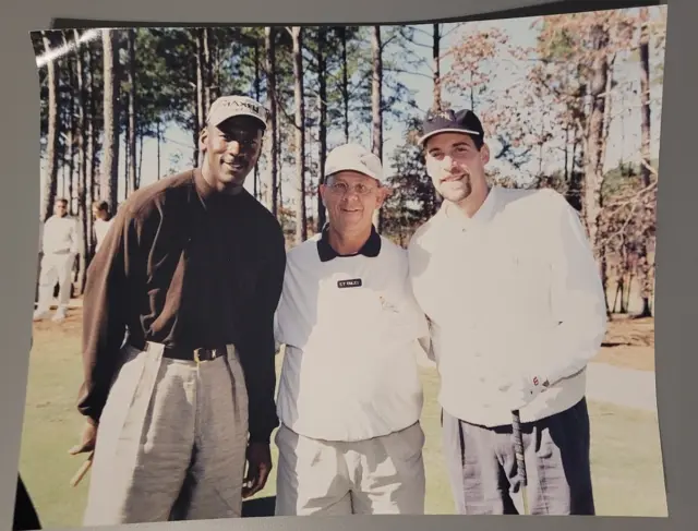 Vintage Michael Jordan & John Smoltz 8x10 Photo at Golf Tournament 2002