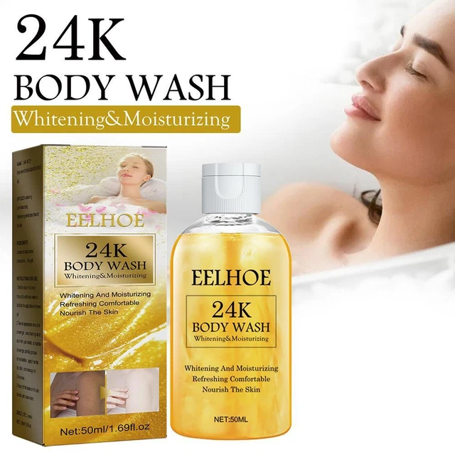 Gel de ducha hidratante blanqueador de lavado corporal 24K suave nuevo C3X1