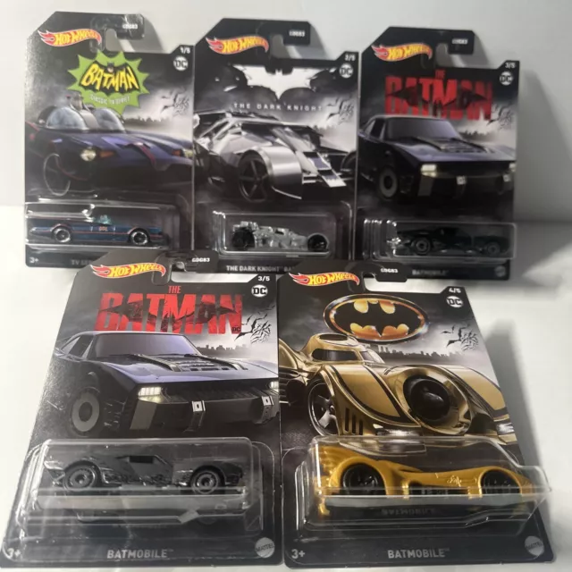 HOT WHEELS BATMAN DC Comics 2024 Series BATMOBILE ( SET OF 5 ) 25.79