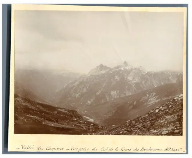 France, Vallée des Chapieux, view taken from the Col de la Croix du Bonhomme vintage c