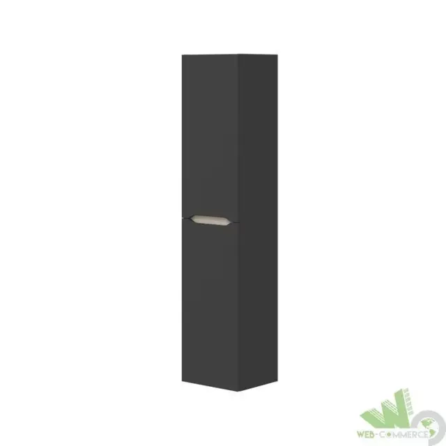 Kit Colonna Bagno Sospesa Armadio Cm 31X26X135H Antracite Rovere 2 Ante