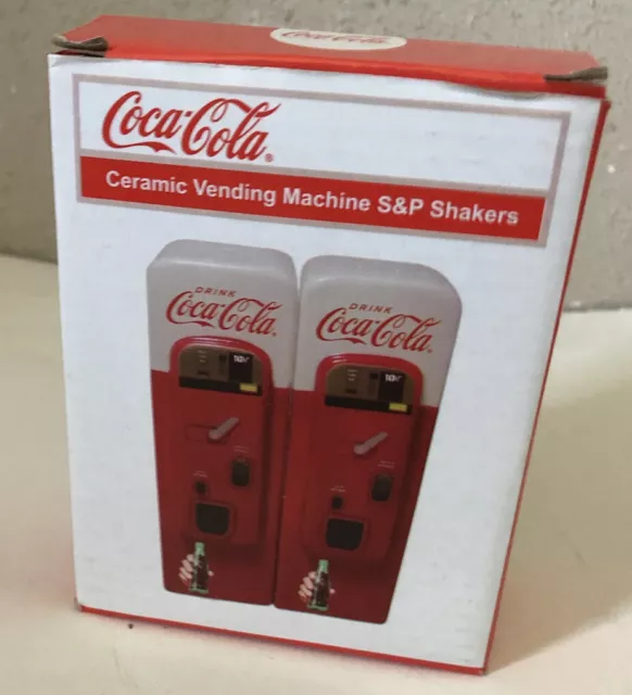 Coke Coca Cola Vending Machine Collectible  Ceramic Salt and Pepper Shakers New