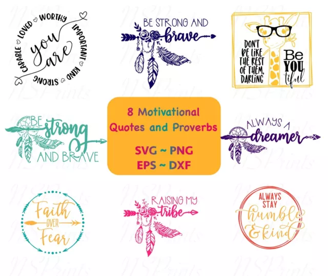 Inspirational Quotes svg Bundle, Life Quotes, Hand-lettered, Cut file Cricut
