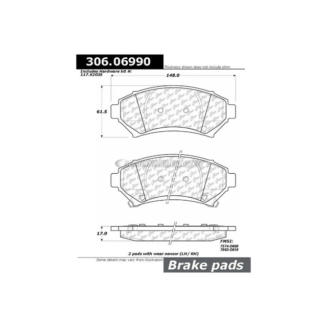 Centric Parts Brake Pad Set 306.06990 TCP