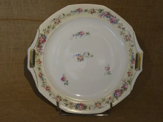 Plat à tarte en porcelaine de Limoges Unique  décor floral roses