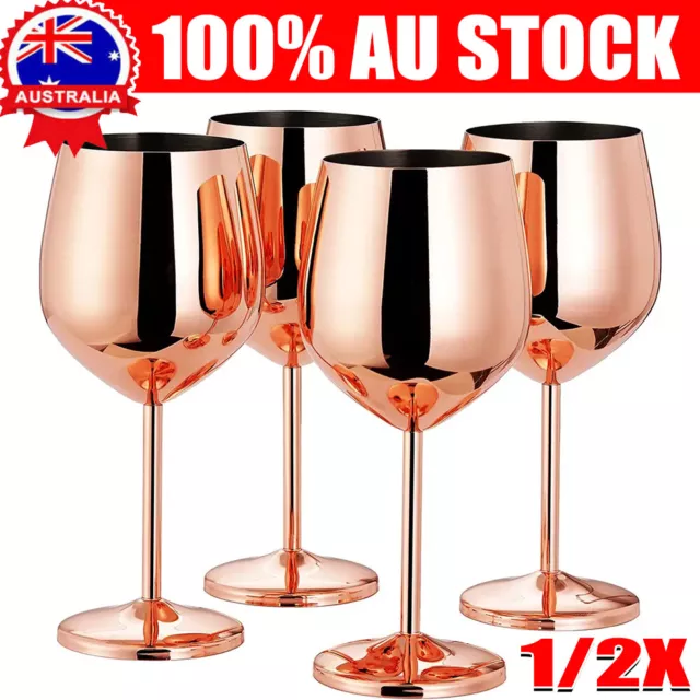 500ml Large Stainless Steel Wine Glasses Unbreakable Metal Drink Cups Goblet Cup