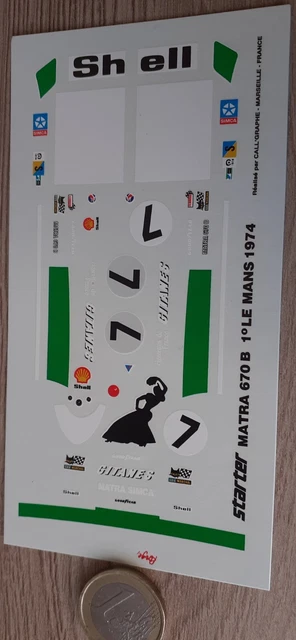 Decals Matra MS670B Le Mans Test 1973 53 1:32 1:43 1:24 1:18 MS 670 Decals - Foto 4