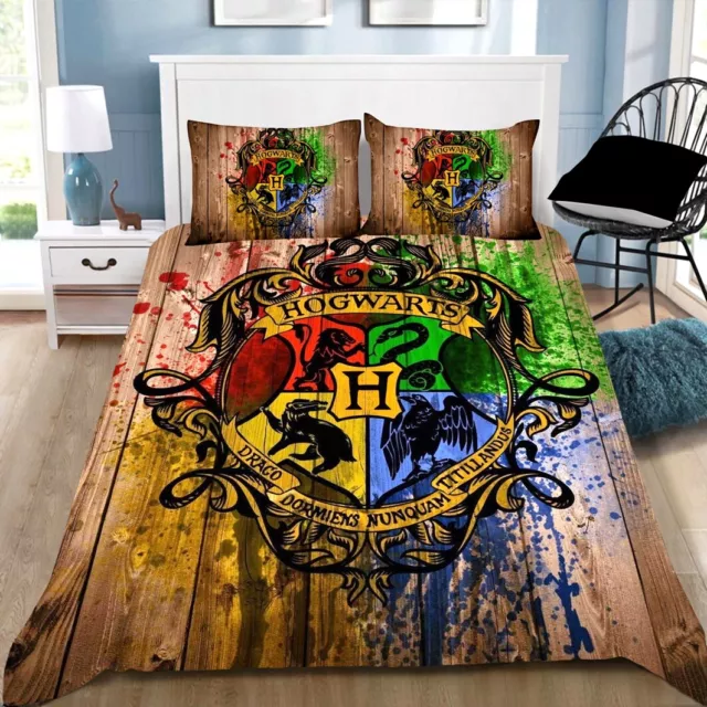 Harry Potter Hogwarts Quilt/Doona/Duvet Cover Pillowcase Bedding Set