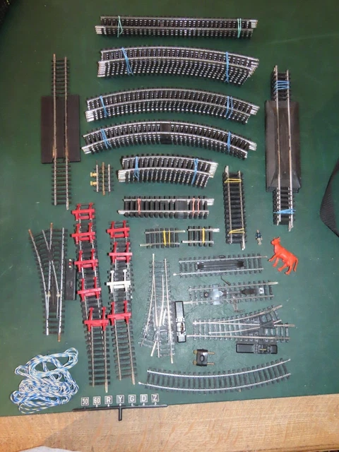 Jouef HO lot de 81 rails droits courbes croisement aiguillage ect ect