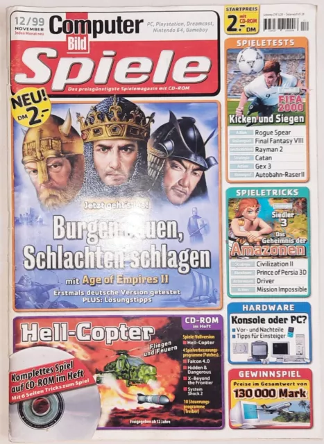 Computer Bild Spiele / Ausgabe 12/99, Erstausgabe / inkl. CD-ROM / guter Zustand