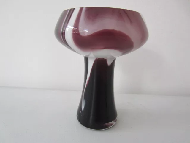 Murano Marbled Purple & White art glass “Wave” Vase by Carlo Moretti Italy 1970s