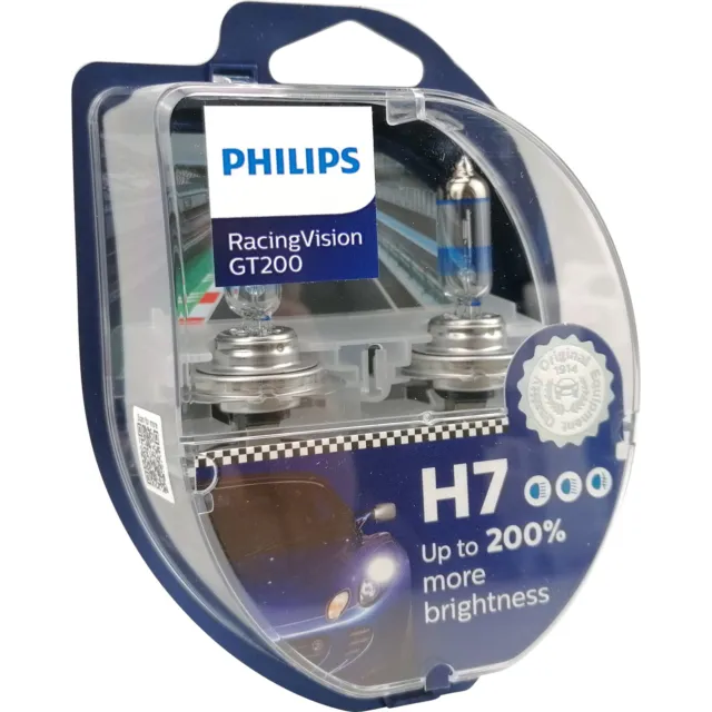 Philips H7 RacingVision GT200 Glühlampe Halogen Scheinwerferlampen Duo-Box