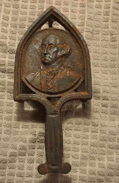 Vintage Trivet George Washington - Cast Iron - 9.5" Tall.