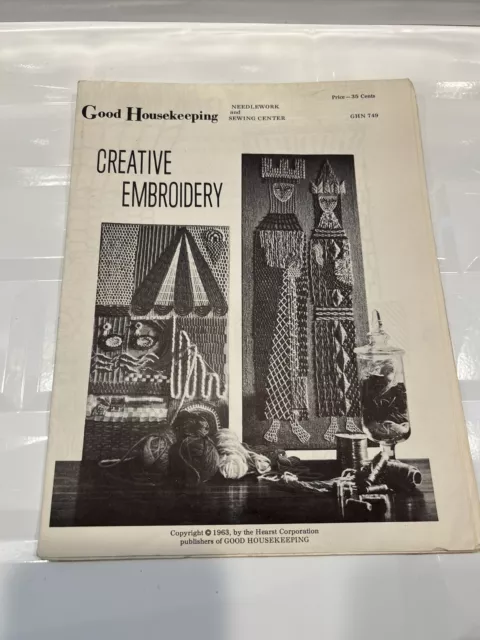 Patrón guía de bordado creativo vintage 1963 buena limpieza MCM